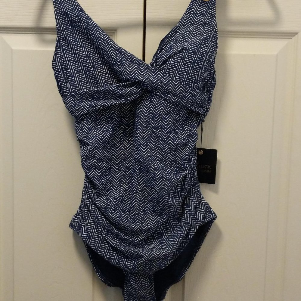 Blue ZigZag One Piece Bathing Suit